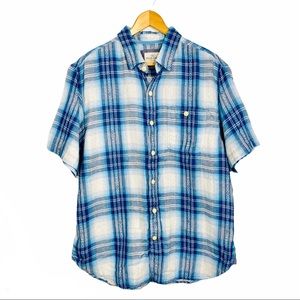NWOT True Grit Plaid Button Down Western Shirt L